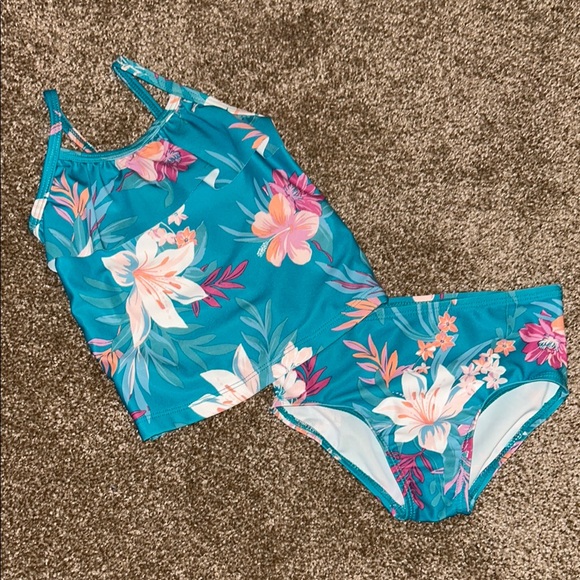 OshKosh B'gosh Other - OSHKOSH B’GOSH Teal Floral Kids Swim Set 18M